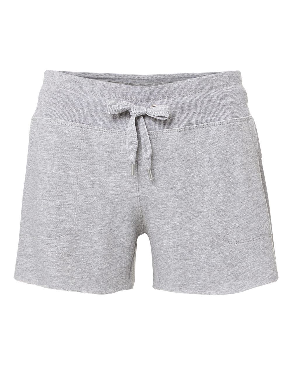 Front View of Heather Grey Women's Jolene Fundamental Fleece Shorts - W23151