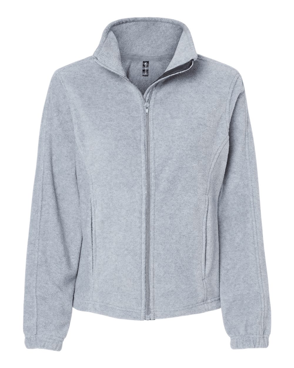 Front View of Heather Grey Women's Polar Fleece Full-Zip Jacket - 5062