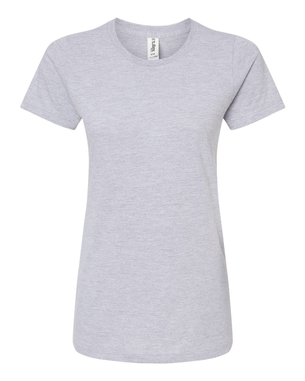 Front View of Heather Grey Women's Premium Cotton T-Shirt - 516