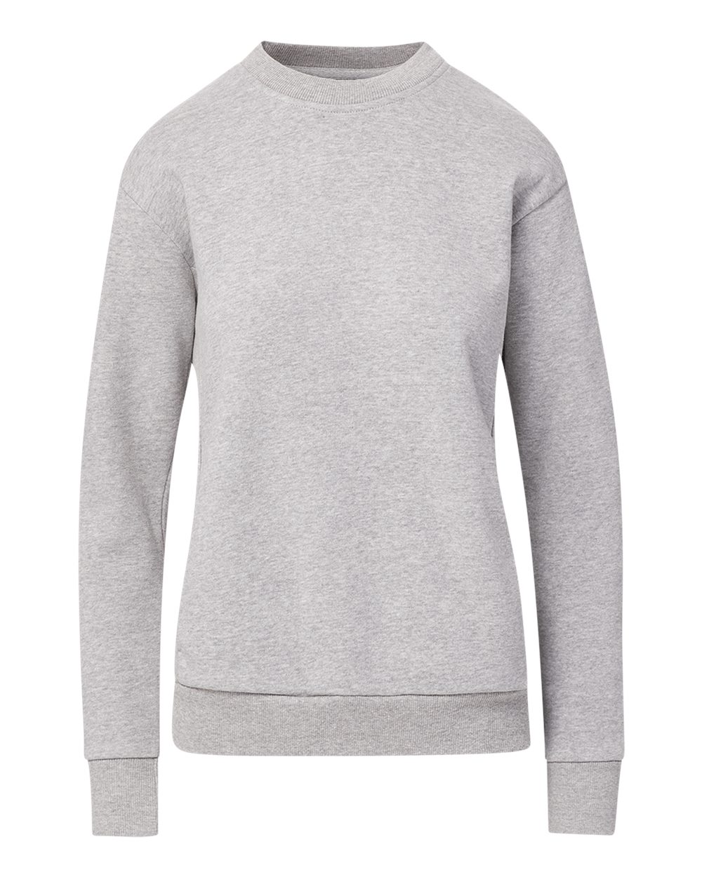 Front View of Heather Grey Women&#39;s Raelynn Cloud Fleece Crewneck Sweatshirt - W23140