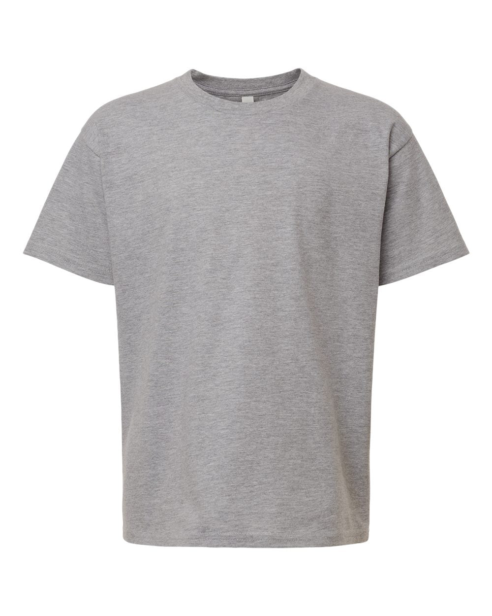 Front View of Heather Grey Youth Fine Jersey Tee - 2001Y