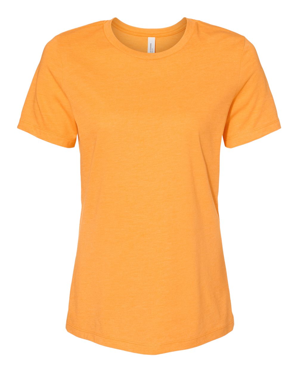 Front View of Heather Marmalade Women’s Relaxed Fit Heather CVC Tee - 6400CVC