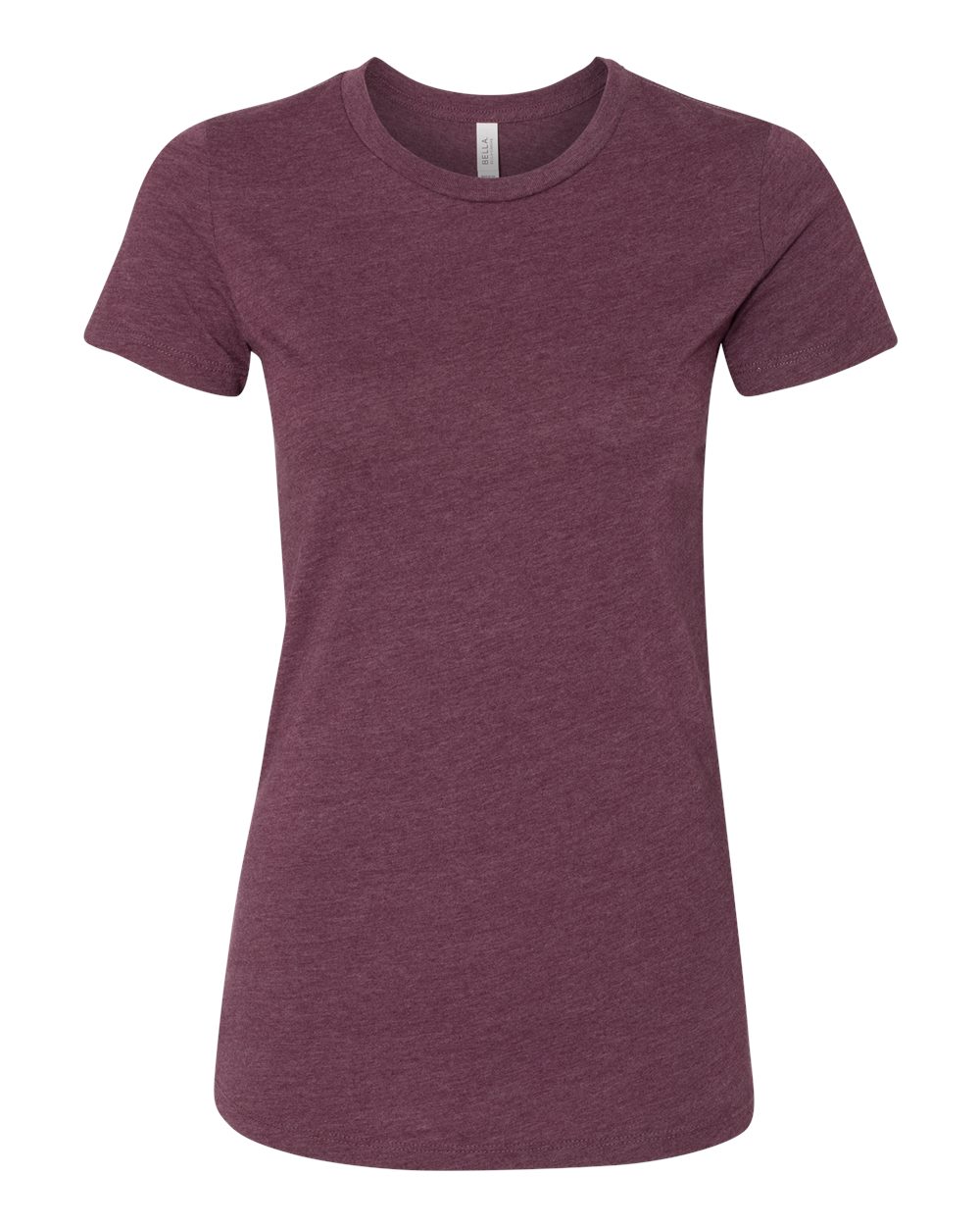 Front View of Heather Maroon Women's Slim Fit Tee - 6004