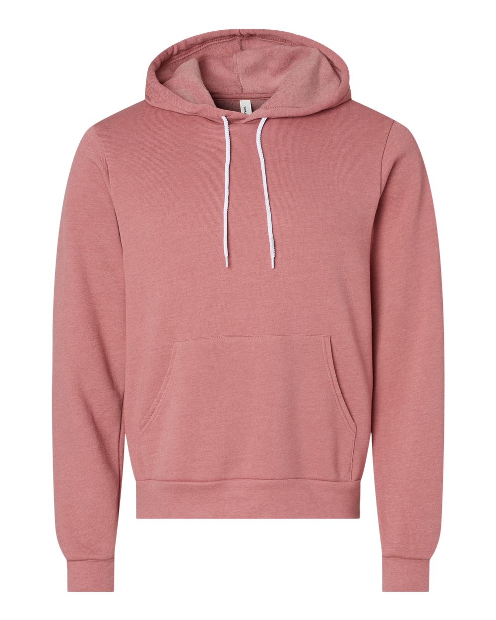 Front View of Heather Mauve Sponge Fleece Hoodie - 3719