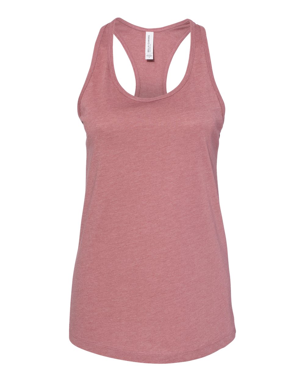 Front View of Heather Mauve Women&#39;s Jersey Racerback Tank - 6008