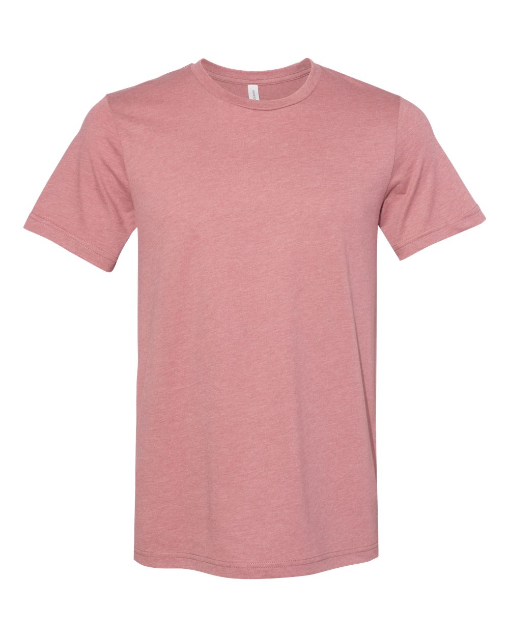 Front View of Heather Mauve Youth CVC Jersey Tee - 3001YCVC