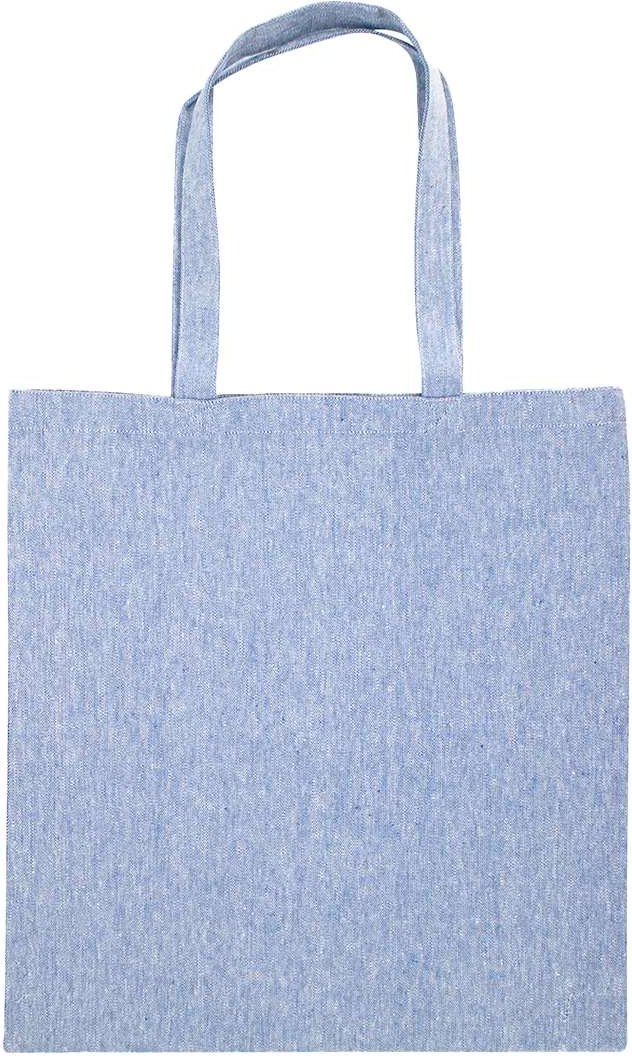 Front View of Heather Medium Blue Nicole Recycled Tote - 8860R