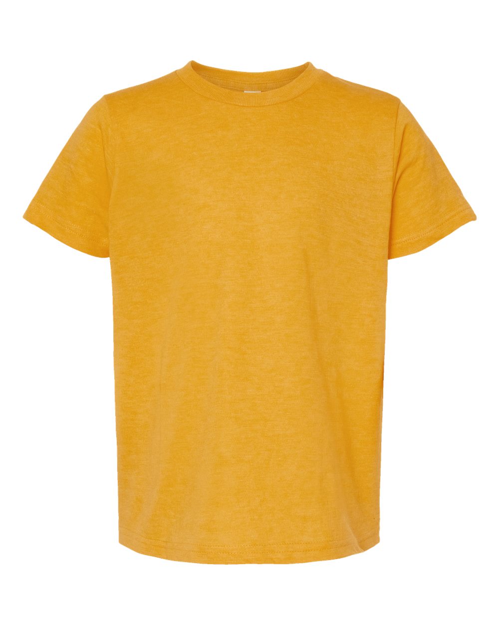 Front View of Heather Mellow Yellow Youth Fine Jersey T-Shirt - 235