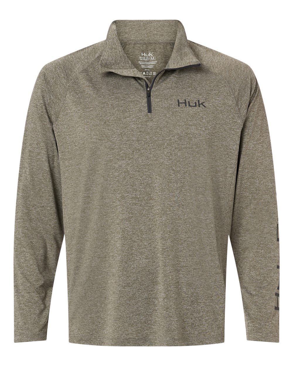Front View of Heather Moss Men's Airweight Heather Quarter-Zip Pullover - H1200715