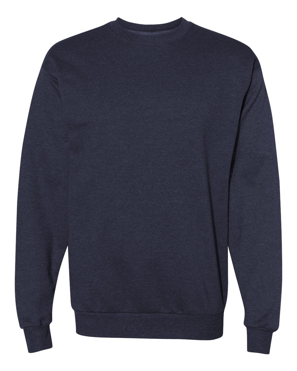 Front View of Heather Navy Ecosmart® Crewneck Sweatshirt - P160