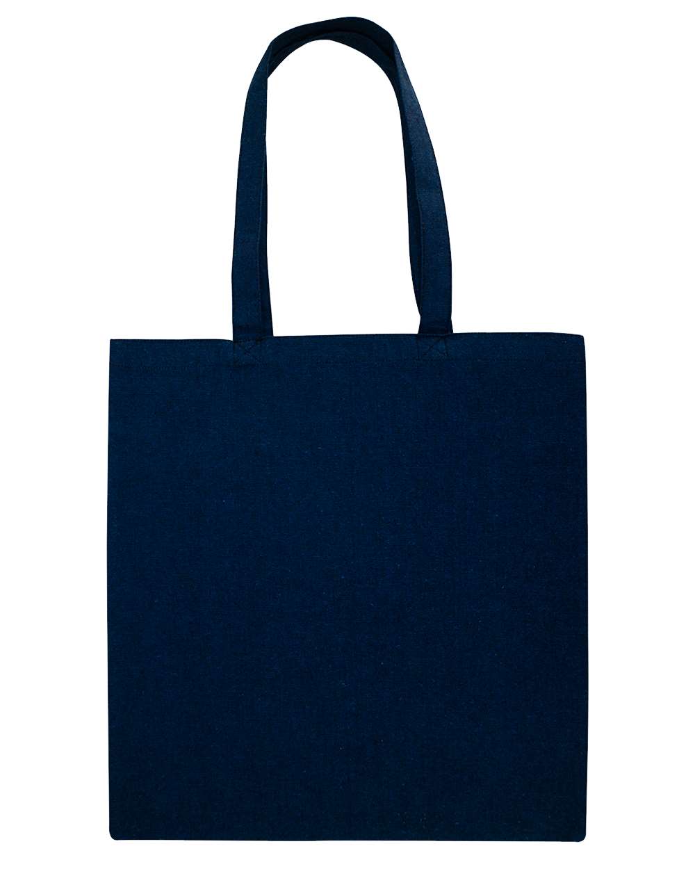 Front View of Heather Navy Midweight Recycled Tote Bag - OAD113R