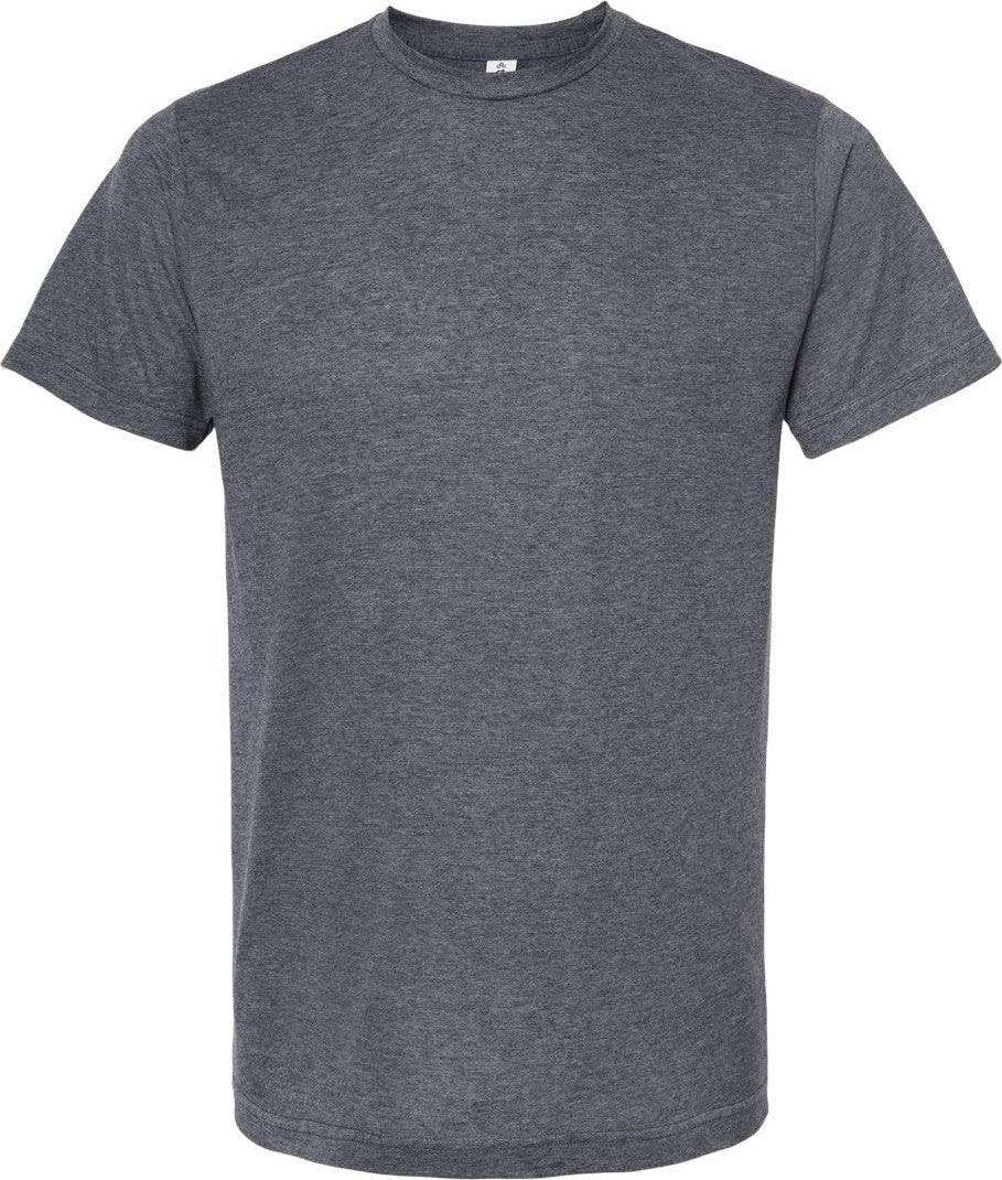 Front View of Heather Navy Poly-Rich T-Shirt - 241