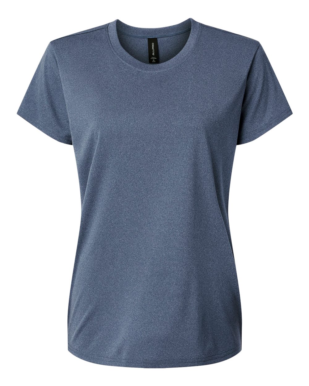 Front View of Heather Navy Pro-Lock Women's Performance T-Shirt - 48000L