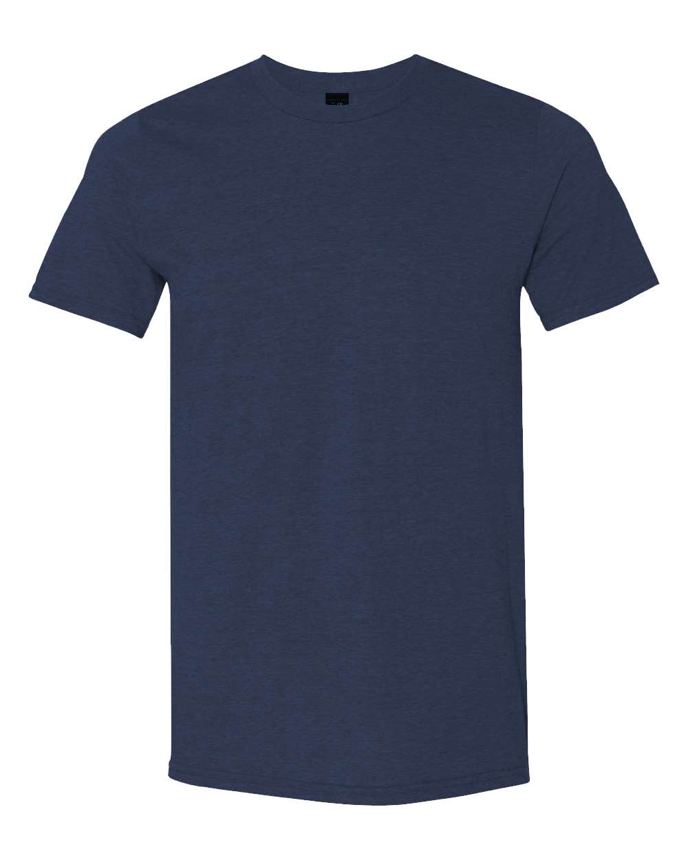 Front View of Heather Navy Softstyle® Lightweight T-Shirt - 980
