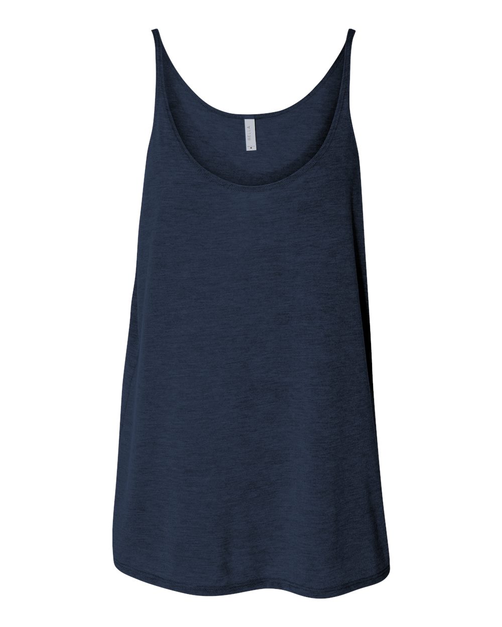 Front View of Heather Navy Women's Slouchy Tank - 8838