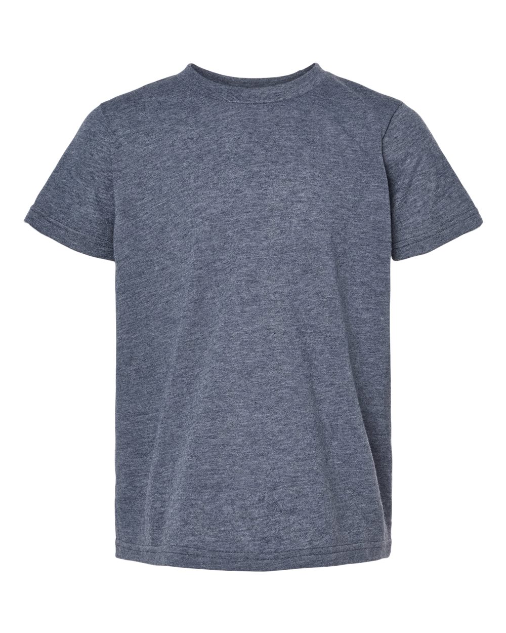 Front View of Heather Navy Youth Poly-Rich T-Shirt - 265