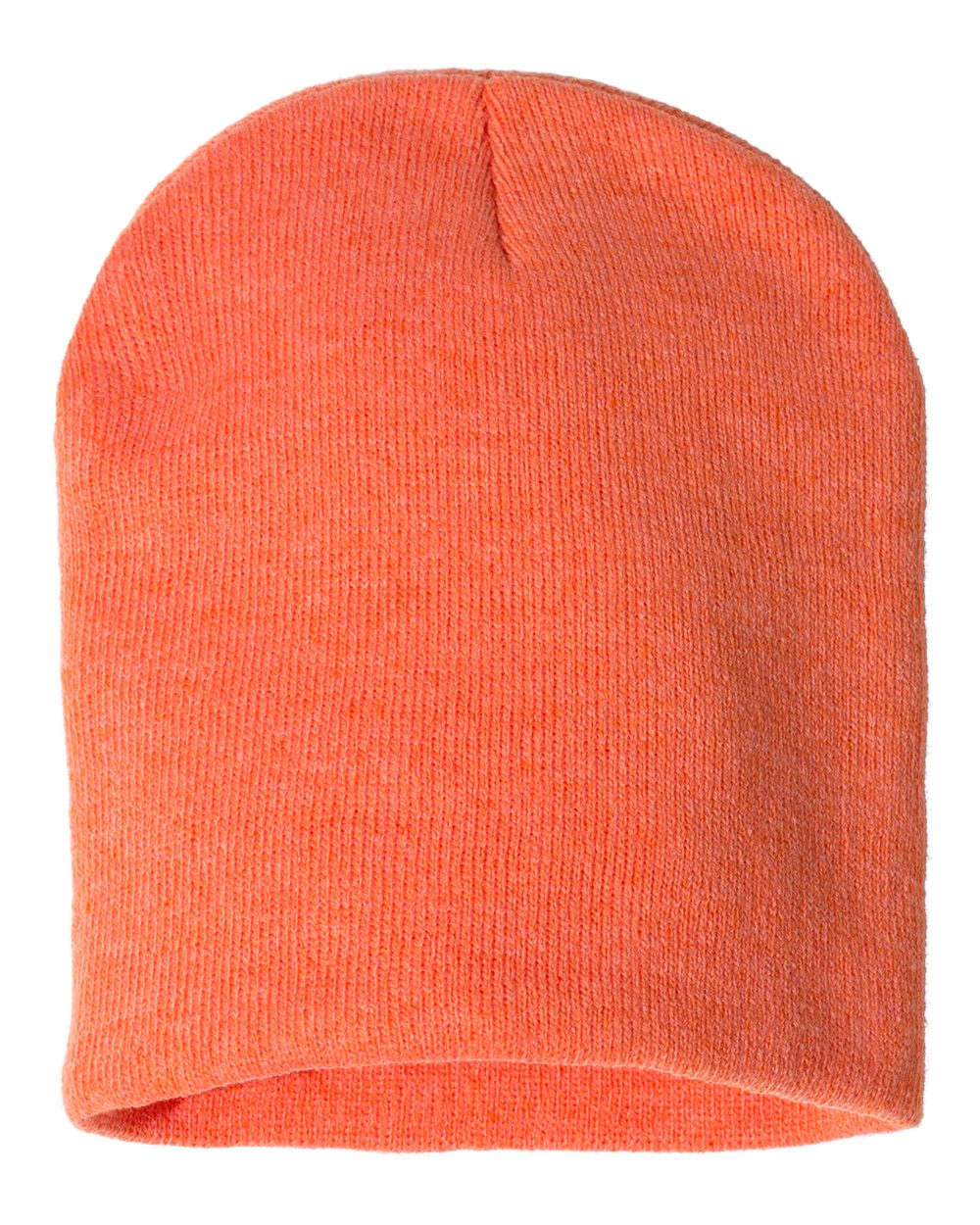 Front View of Heather Orange 8" Beanie - SP08