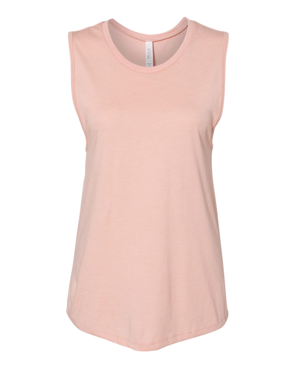 Front View of Heather Peach Women&#39;s Jersey Muscle Tank - 6003