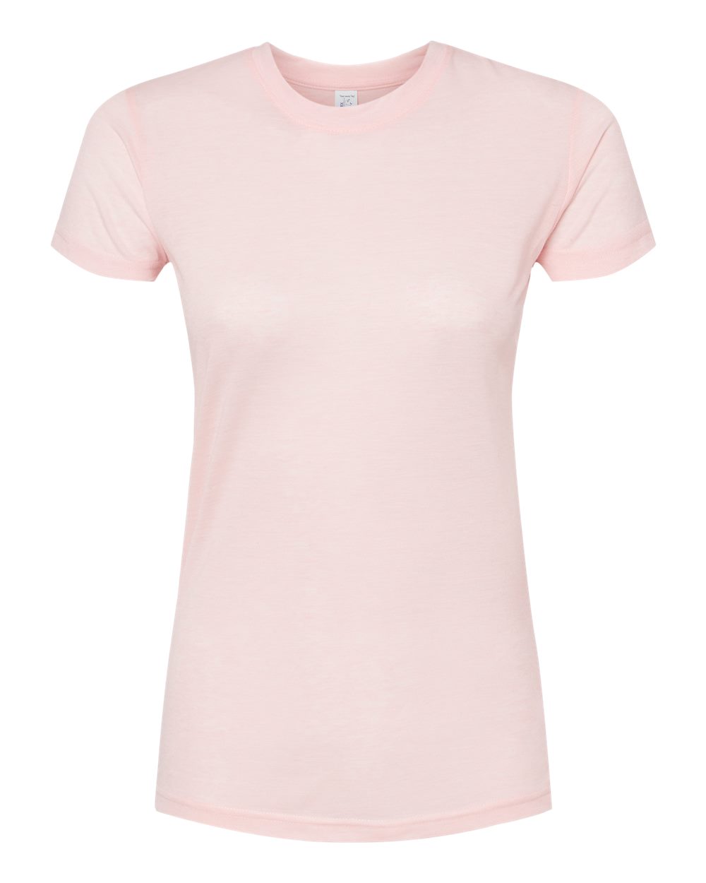 Front View of Heather Pink Women's Poly-Rich T-Shirt - 240