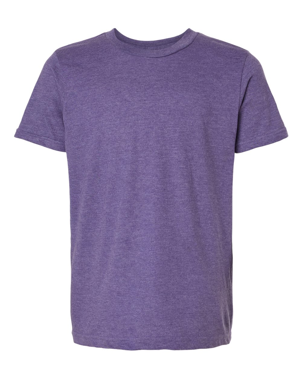 Front View of Heather Purple Youth Fine Jersey T-Shirt - 235