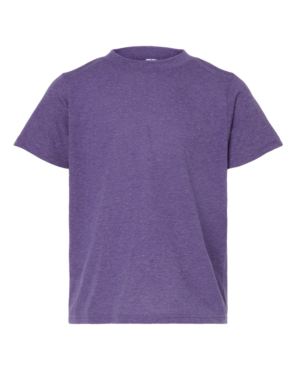 Front View of Heather Purple Youth Poly-Rich T-Shirt - 265