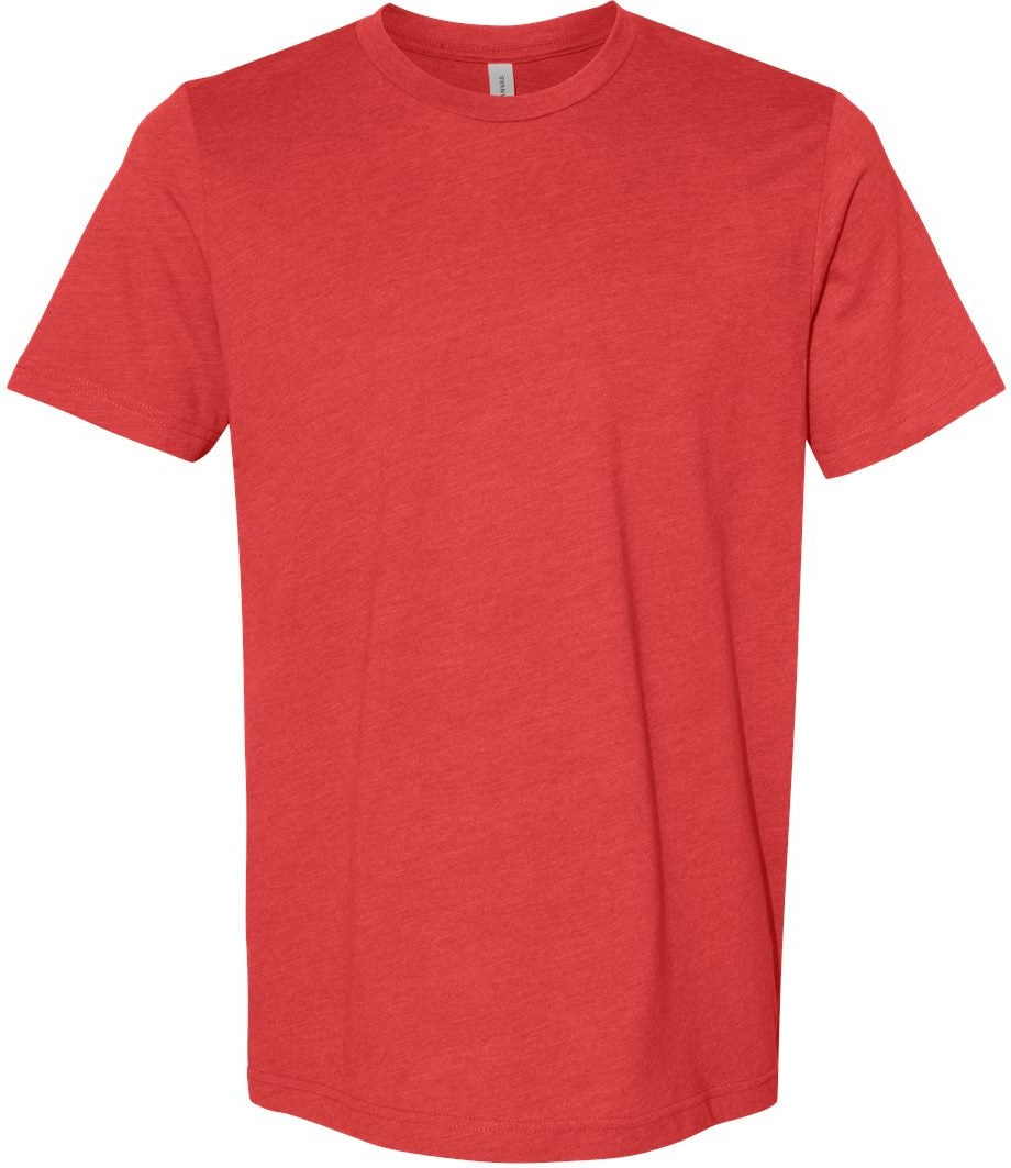 Front View of Heather Red CVC Jersey Tee - 3001CVC