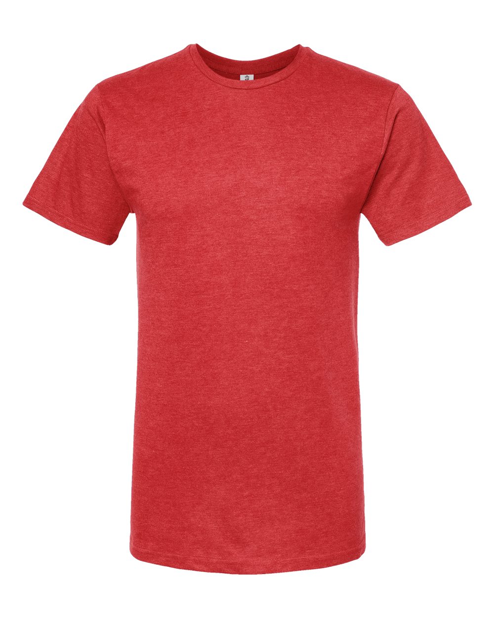 Front View of Heather Red Heavyweight Jersey T-Shirt - 290