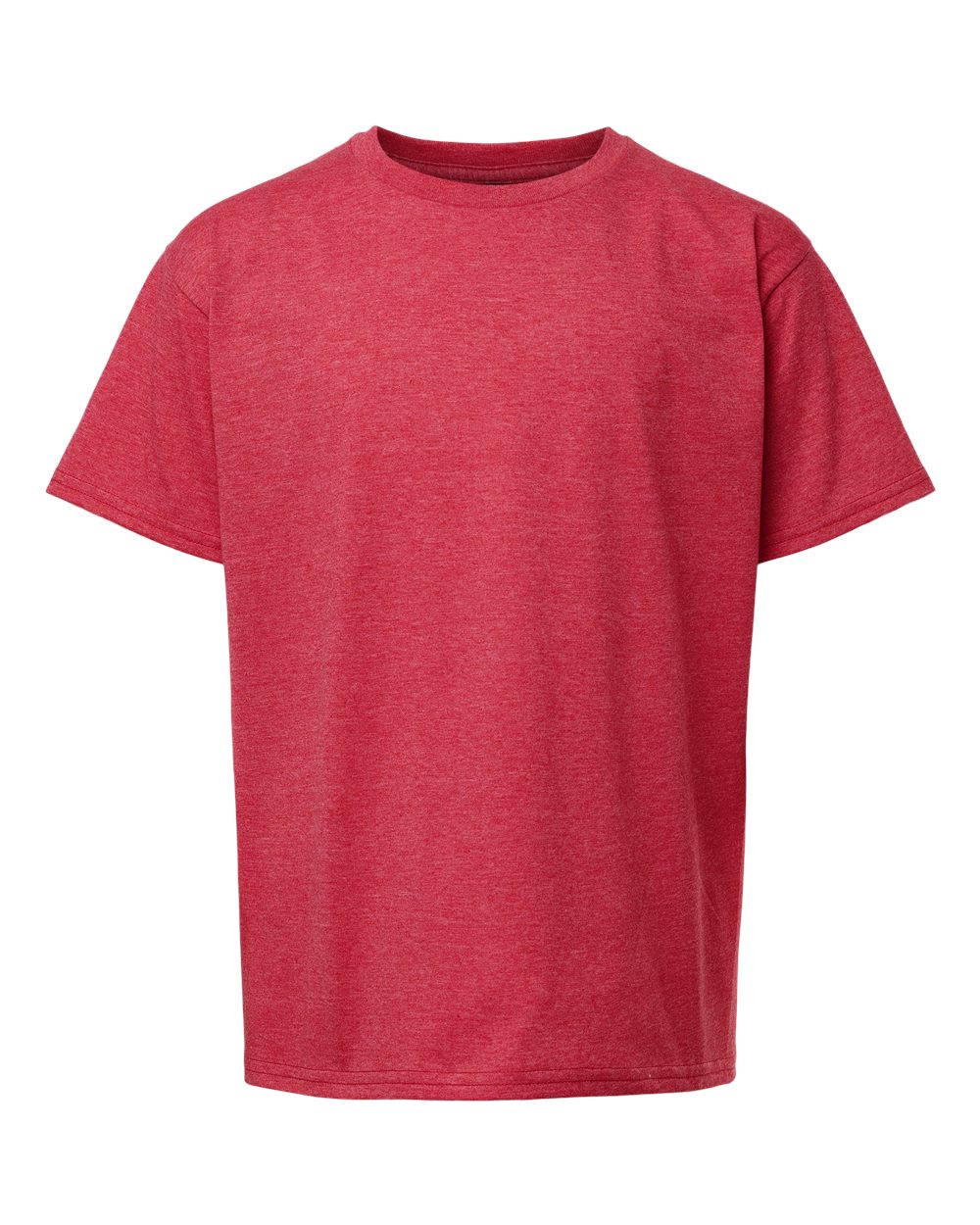 Front View of Heather Red Light Cotton Youth T-Shirt - 3000B
