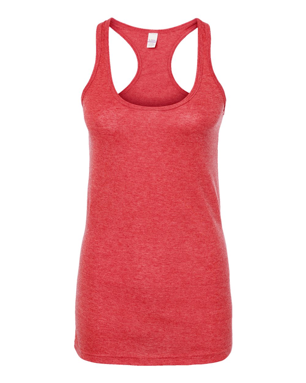 Front View of Heather Red Women&#39;s Poly-Rich Racerback Tank Top - 190