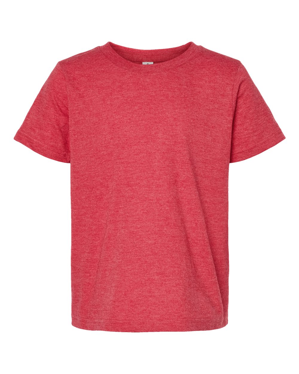 Front View of Heather Red Youth Fine Jersey T-Shirt - 235