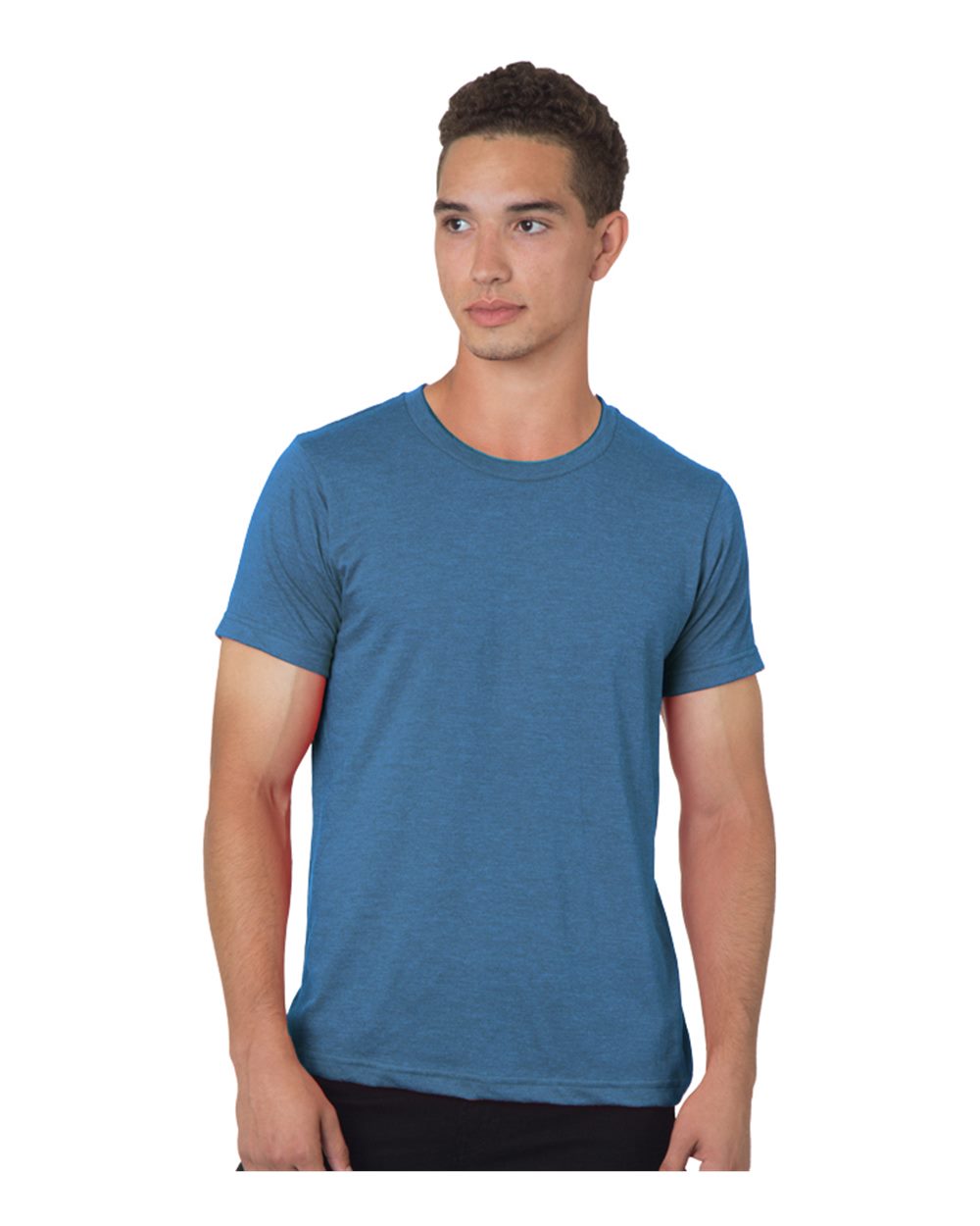 Front View of Heather Royal 50/50 Fine Jersey T-Shirt - 9510