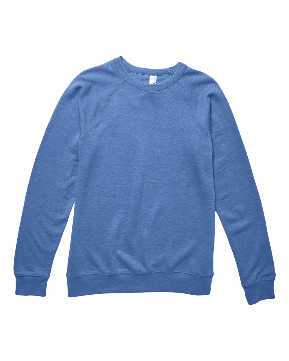 Front View of Heather Royal French Terry Crewneck Sweatshirt - LS13004