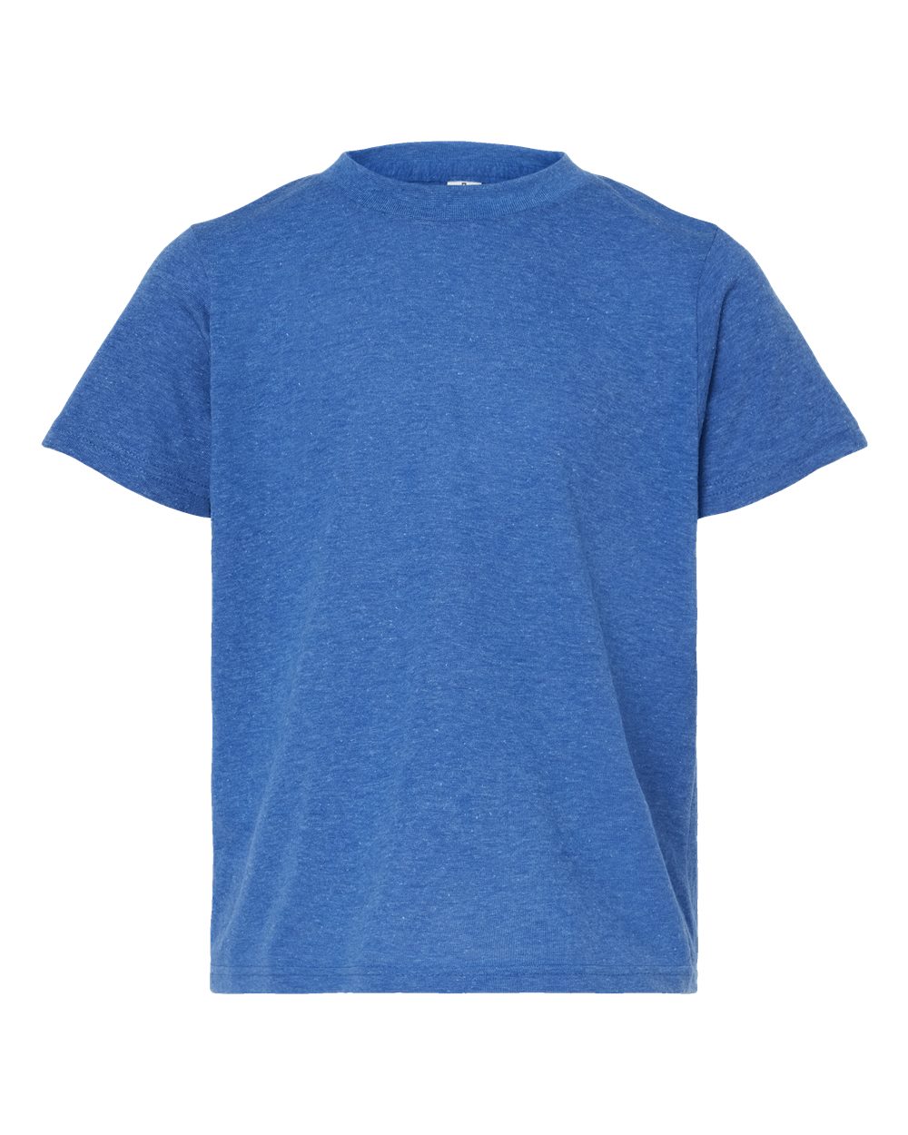 Front View of Heather Royal Youth Poly-Rich T-Shirt - 265