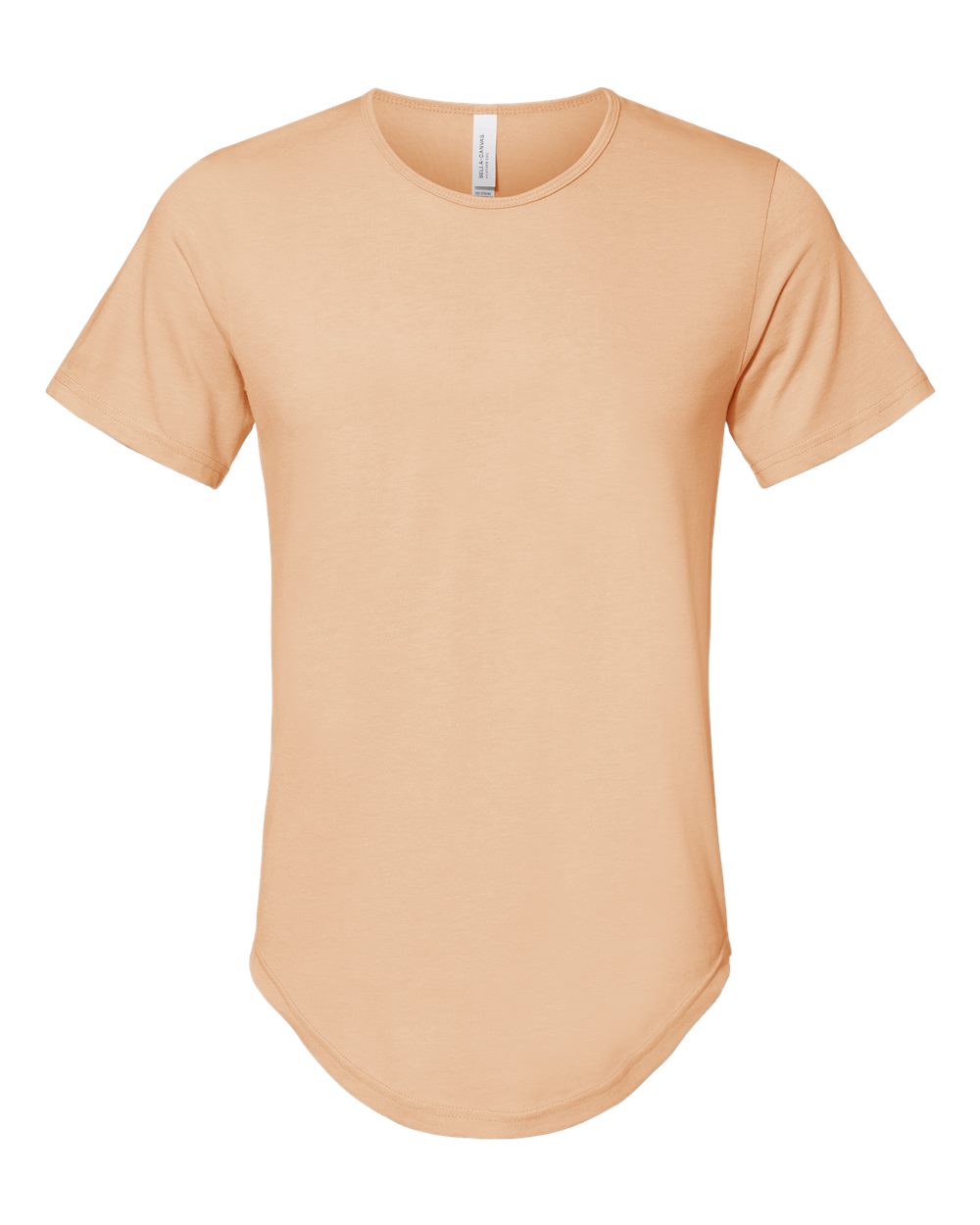 Front View of Heather Sand Dune Jersey Curved Hem Tee - 3003