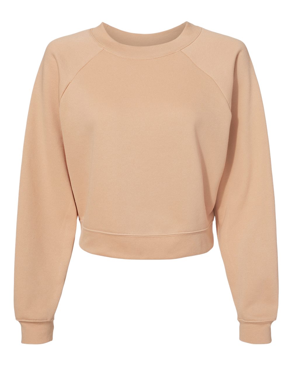 Front View of Heather Sand Dune Women's Raglan Pullover Fleece - 7505