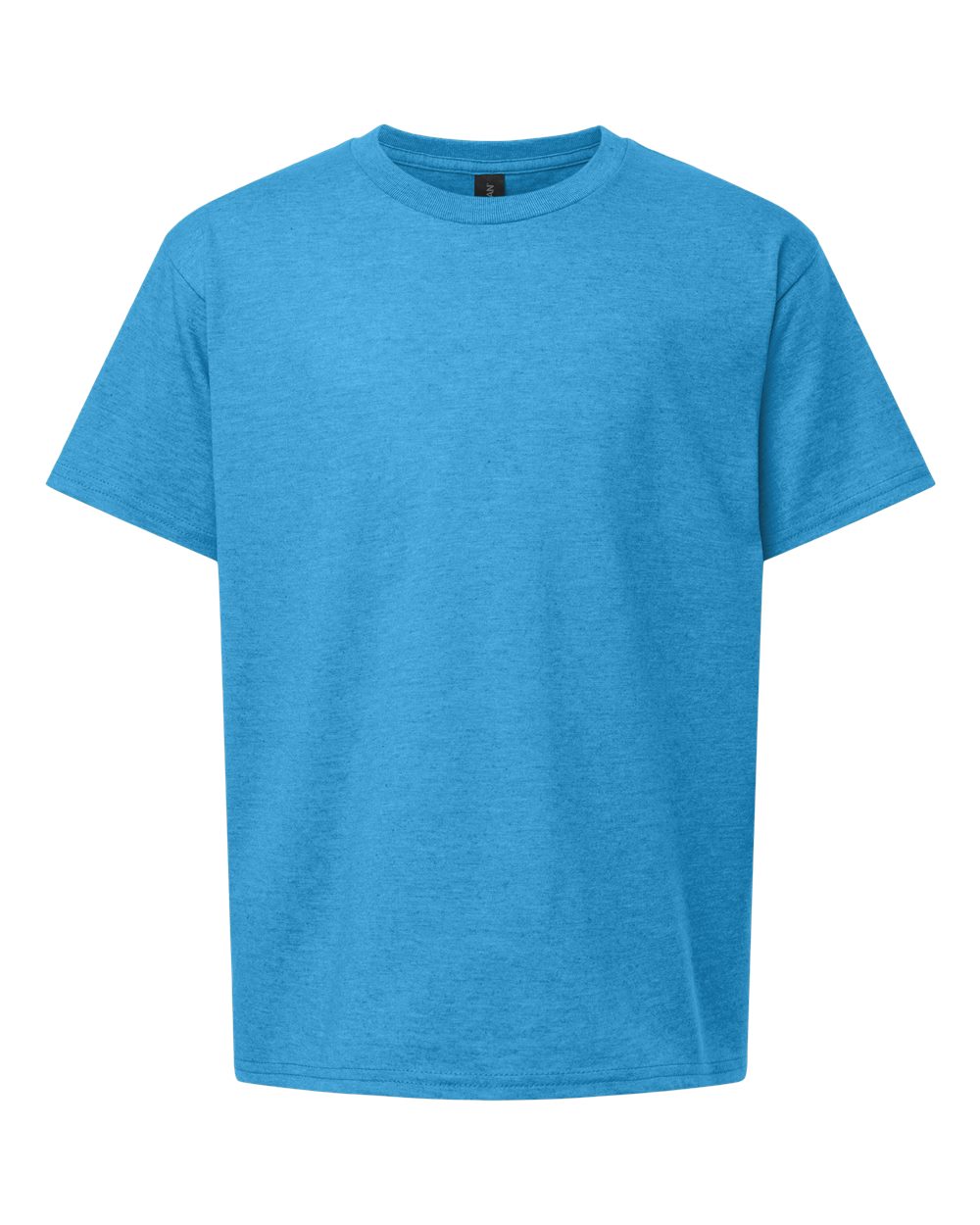 Front View of Heather Sapphire Light Cotton Youth T-Shirt - 3000B