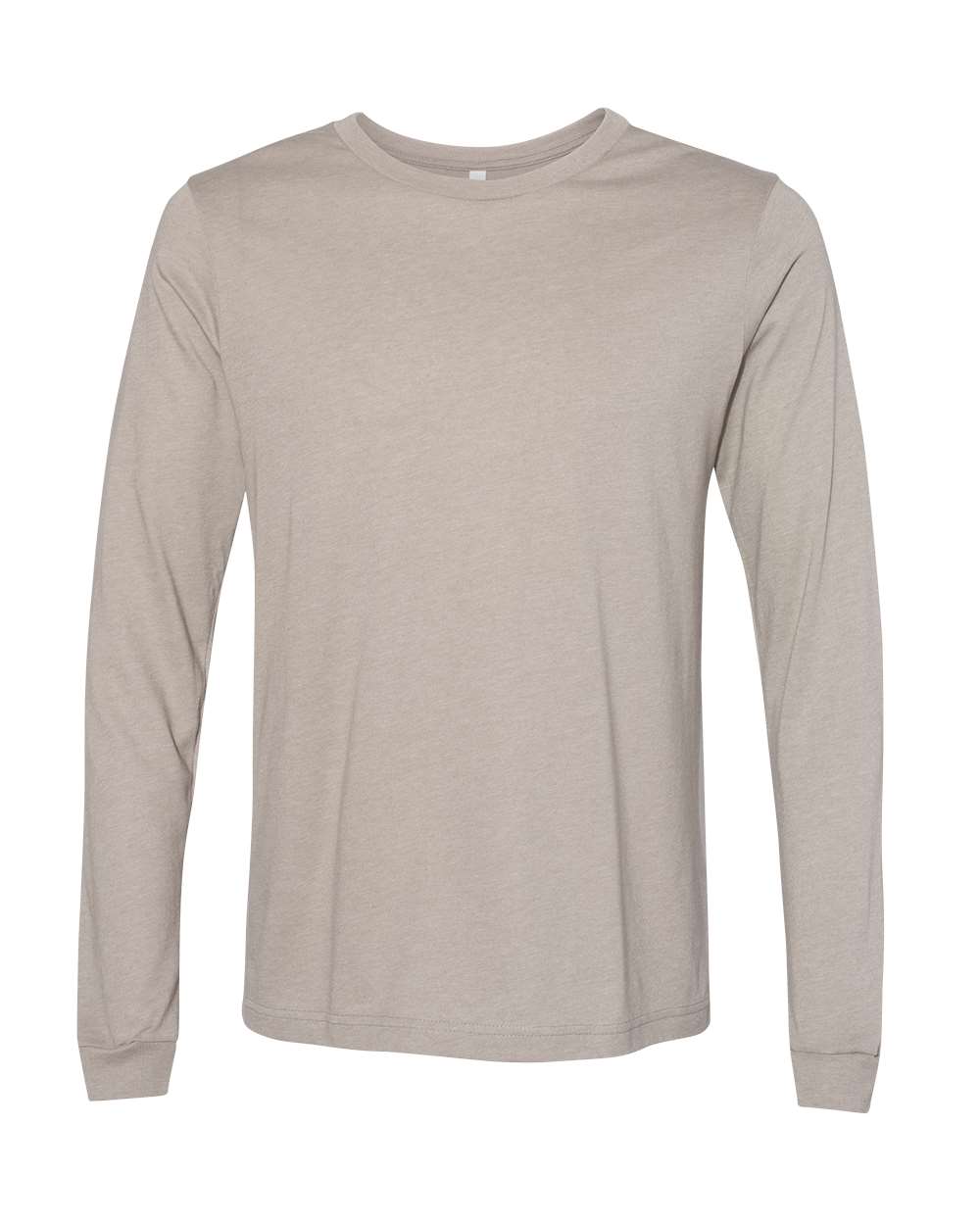 Front View of Heather Stone Heather CVC Long Sleeve Tee - 3501CVC