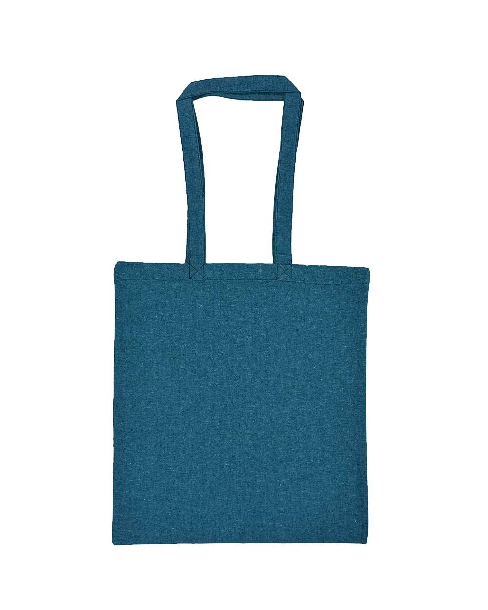 Front View of Heather Teal Green Lightweight Recycled Canvas Tote Bag with Extended Handle - 8505R