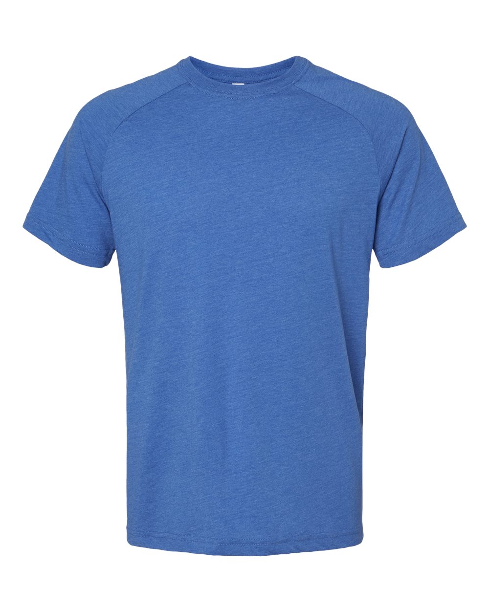 Front View of Heather True Royal Heather CVC Raglan Tee - 3201
