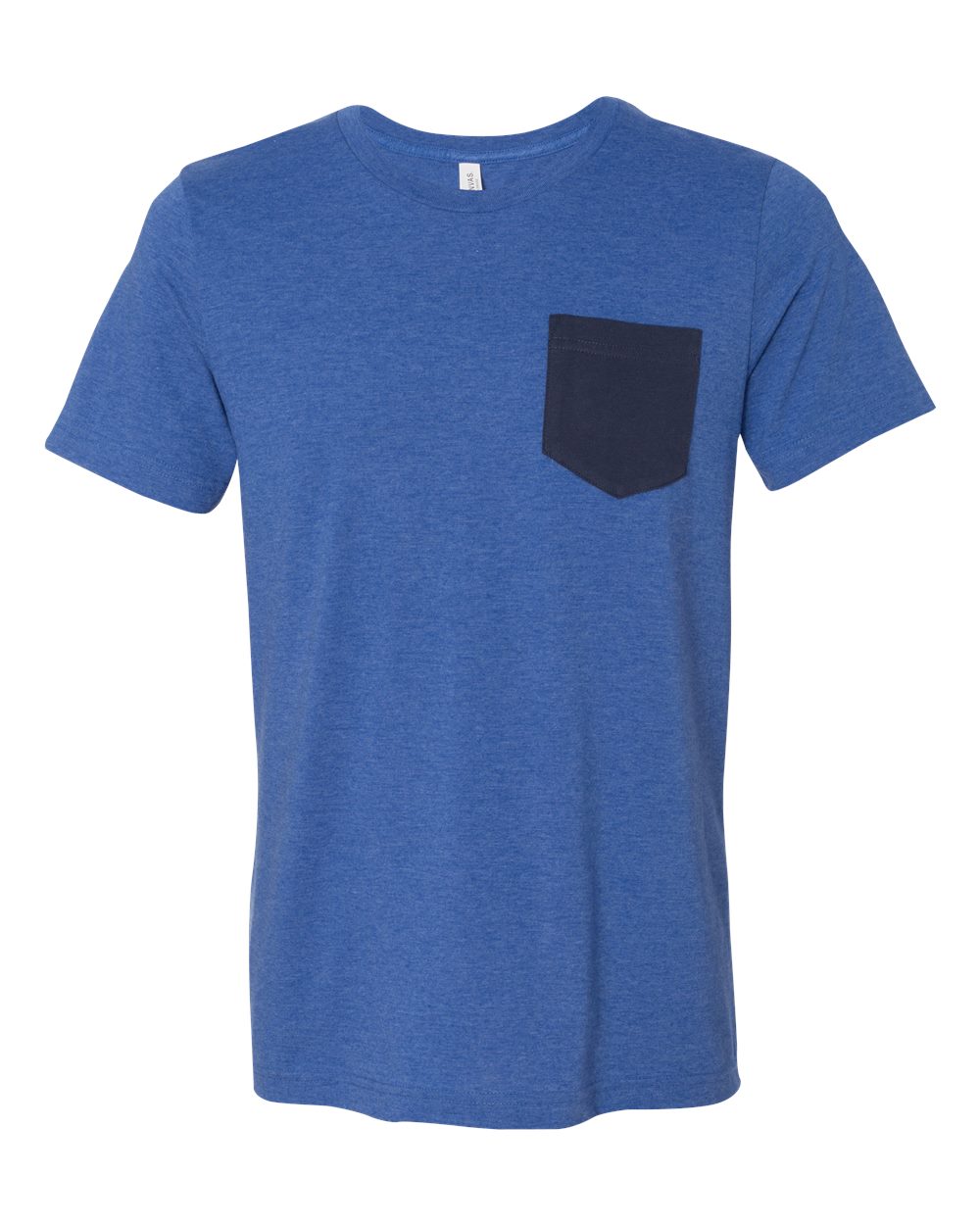 Heather True Royal/ Navy Jersey Pocket Tee - 3021