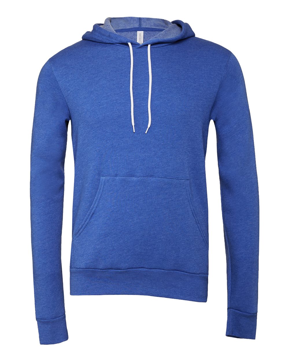 Front View of Heather True Royal Sponge Fleece Hoodie - 3719