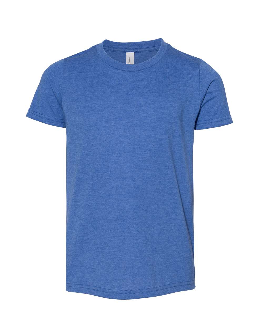 Front View of Heather True Royal Youth CVC Jersey Tee - 3001YCVC