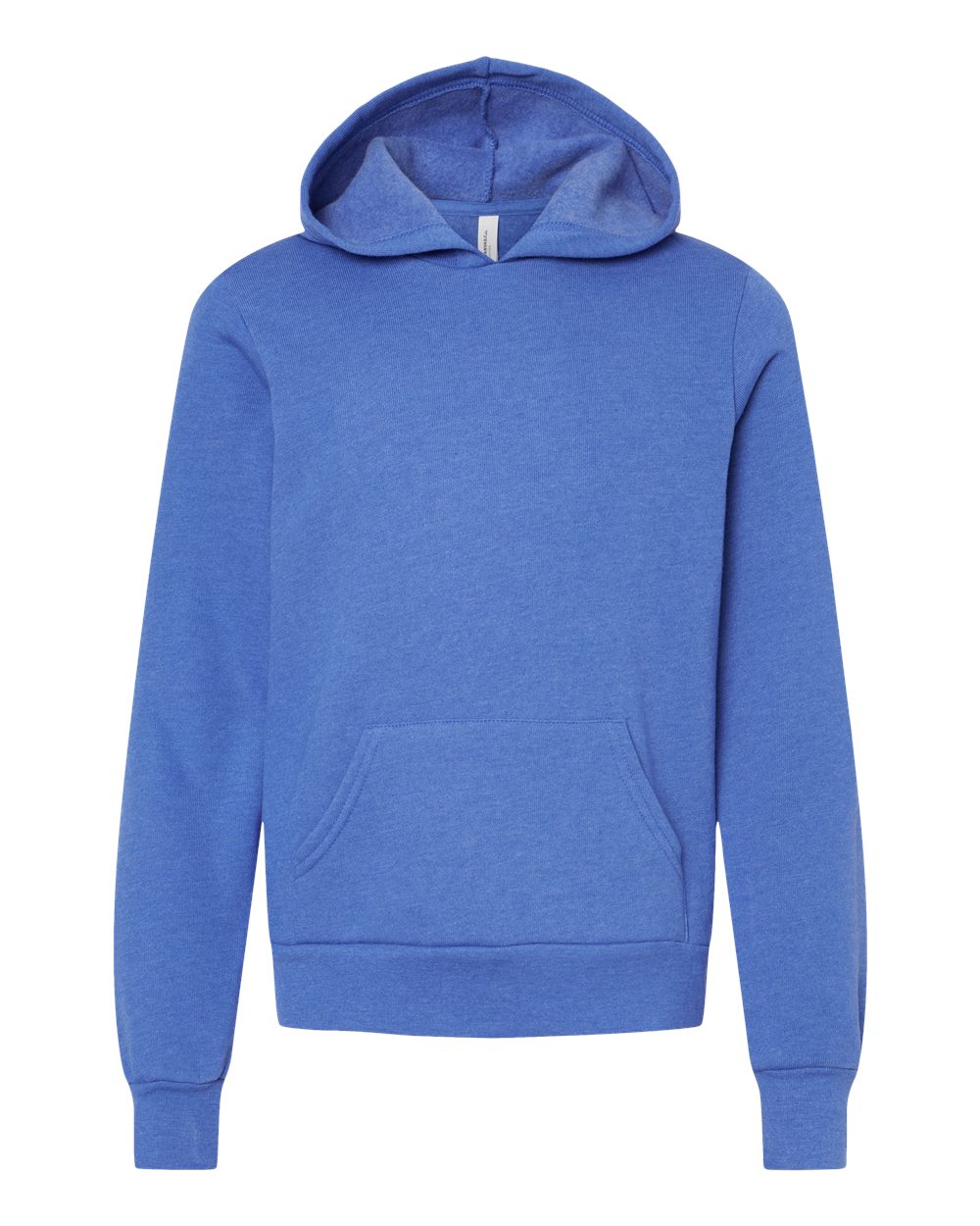 Front View of Heather True Royal Youth Sponge Fleece Hoodie - 3719Y