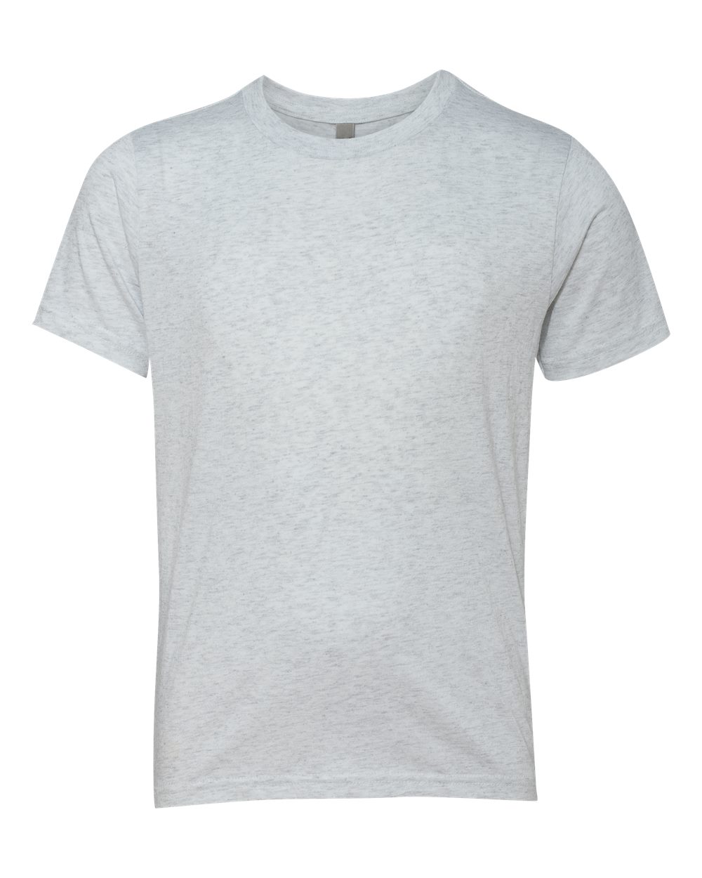 Front View of Heather White Youth Triblend T-Shirt - 6310