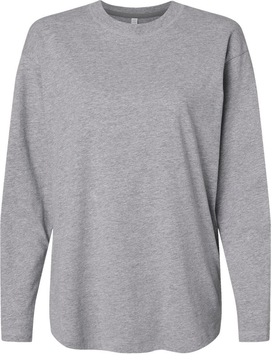 Front View of Heather Women's Fine Jersey Long Sleeve Tee - 3508