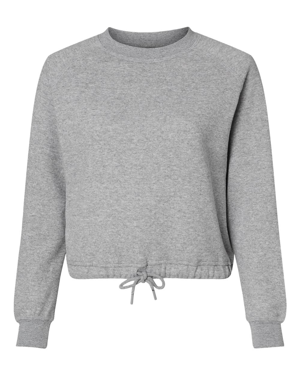 Front View of Heather Women's Relaxed 3-End Boxy Fleece Crewneck Sweatshirt - 3528