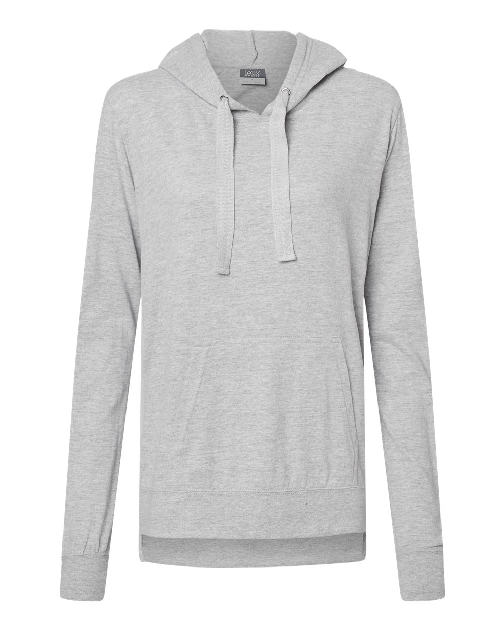 Front View of Heather Women&#39;s Sueded Jersey Hooded Sweatshirt - W21404