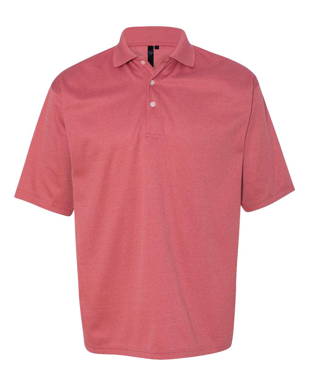 Front View of Heathered Red Moisture Free Mesh Polo - 0469