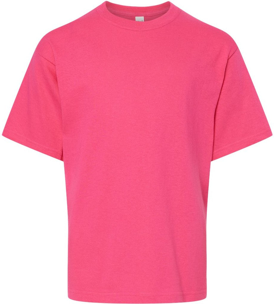 Front View of Heliconia Youth Gold Soft Touch T-Shirt - 4850