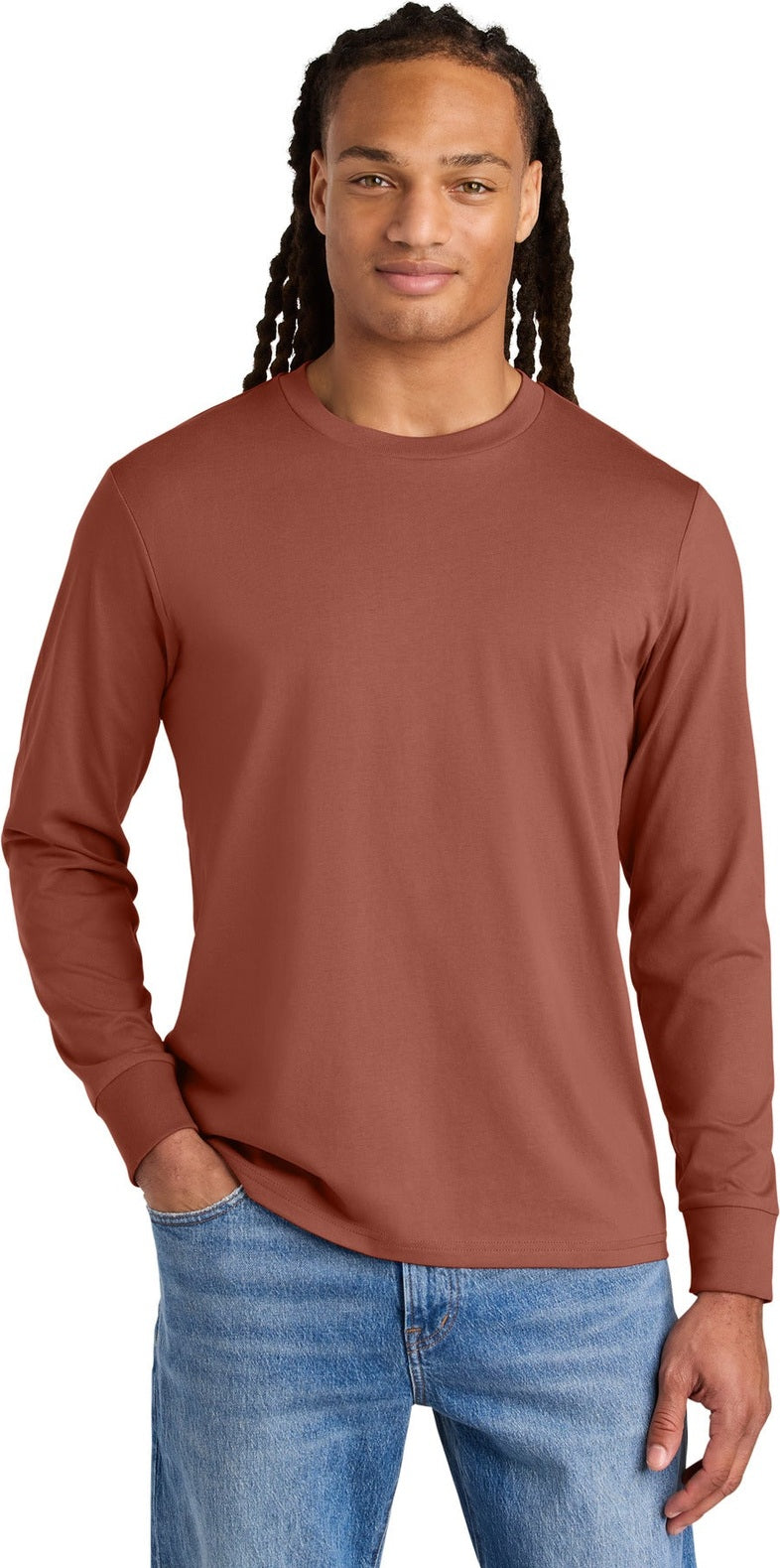 Front View of HeriBrown Stanley/Stella Unisex Creator 2.0 Long Sleeve Tee SXU022